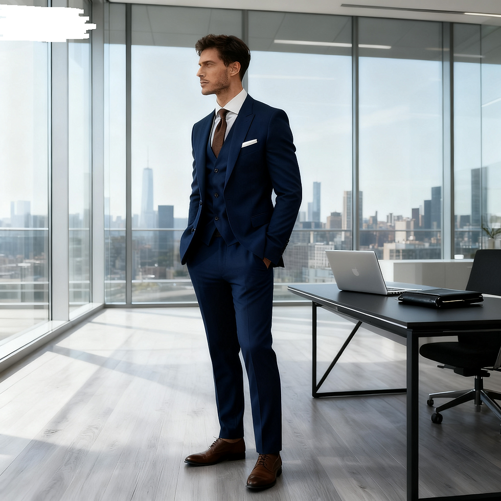 Thumbnail: Elegant 3-Piece Men's Business Suit Unique Breasted Notched Lapel Wedding Smokin