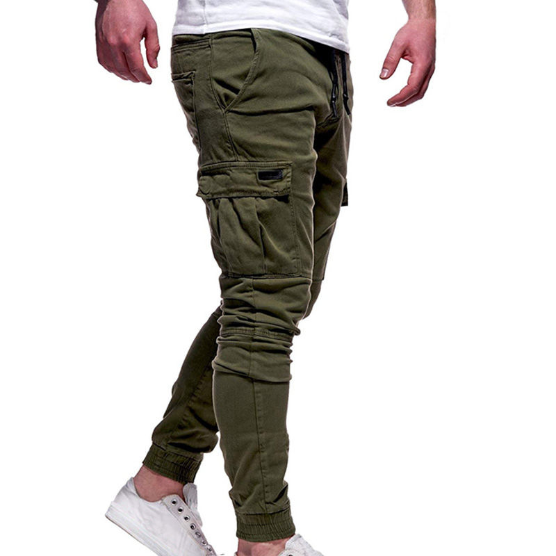 Thumbnail: Men's Pants Multi-Pockets Joggers Men Sweatpants 2025 New Casual Solid Cargo Pan