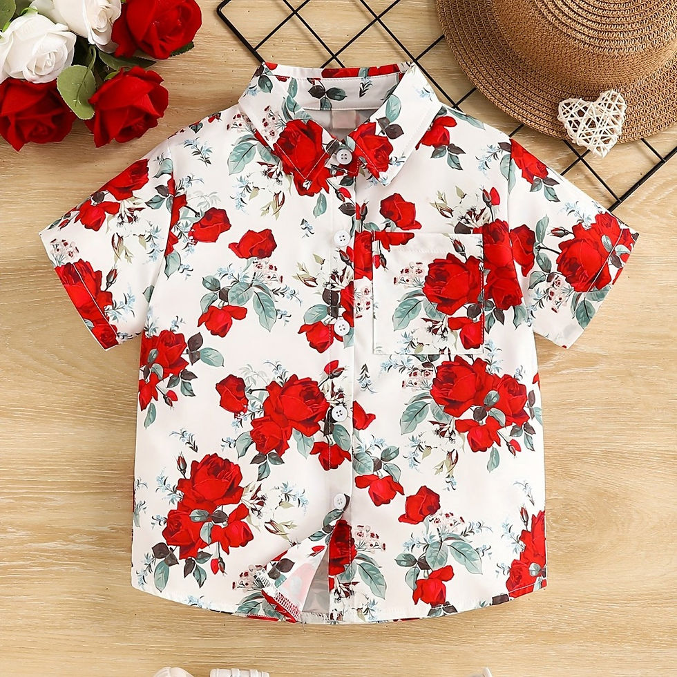 Thumbnail: Hawaiian Girls' Clothes Colorful Floral Print Children's Tops Beach Casual Girls