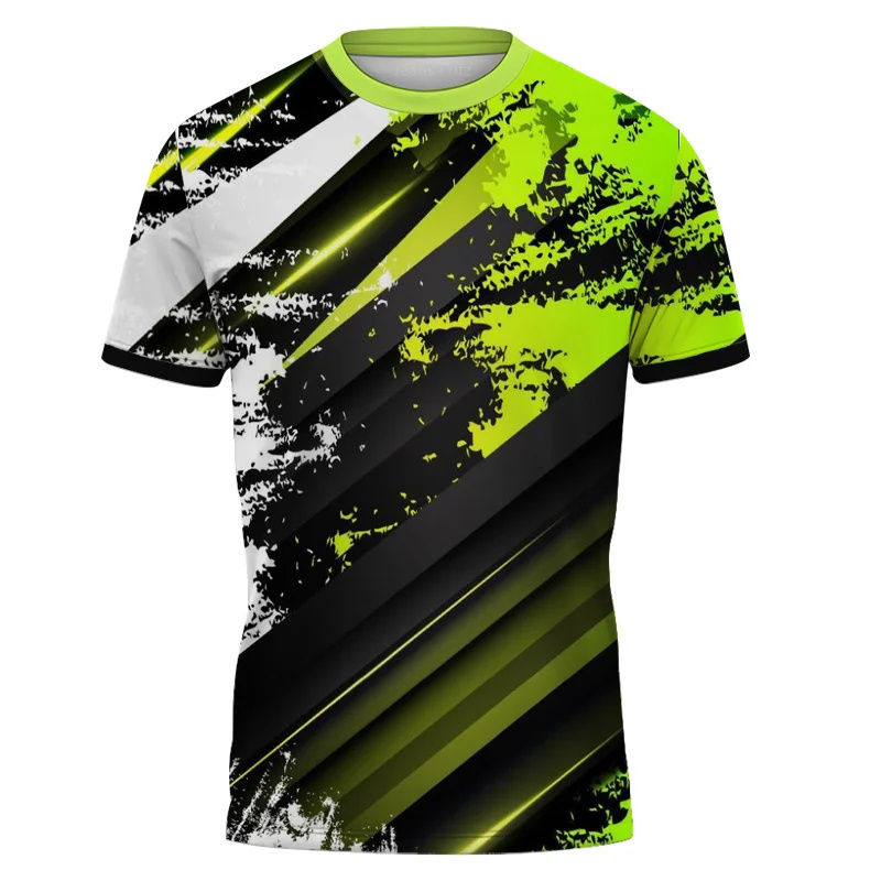 Thumbnail: 3D Printed Color Blocked Stripes Pattern T-Shirt Unisex stylel  Tees Summer Shor