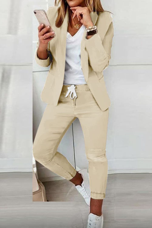 Thumbnail: Women's Monochrome Casual Business Suit Temperament Commuting Pants Drawstring E