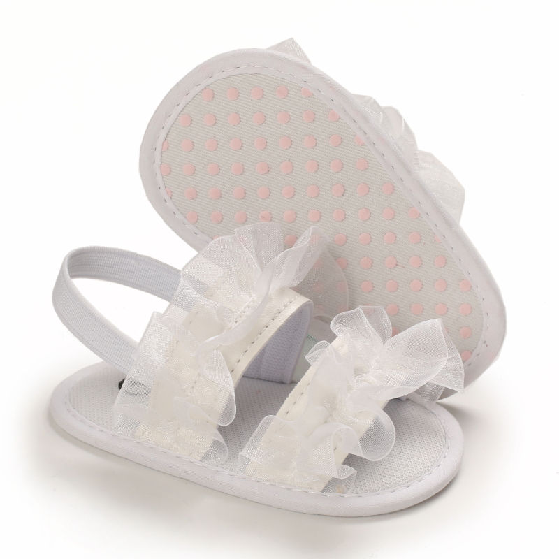 Thumbnail: Baby Girl Sandals 0-12 Months Summer First Walkers White Classic Soft Sole Casua