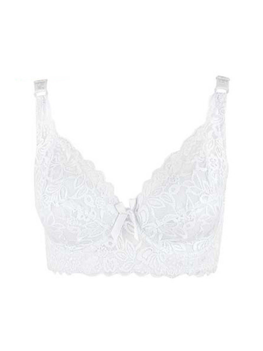 Thumbnail: Hot Full cup thin underwear small bra plus size wireless adjustable lace Women's