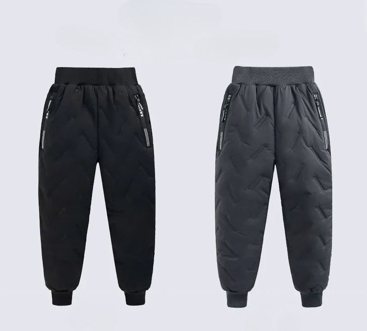 Thumbnail: Children's Cotton Pants Winter Boys' Thick Pants Teenage Boys' Cotton Lamb Wool 