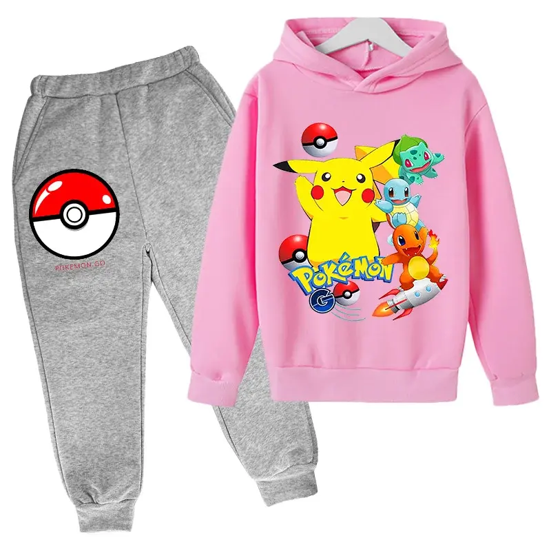 Thumbnail: Pikachu Hooded Sweatshirt Men's and Women's Hoodie Set with Fashionable Printed 
