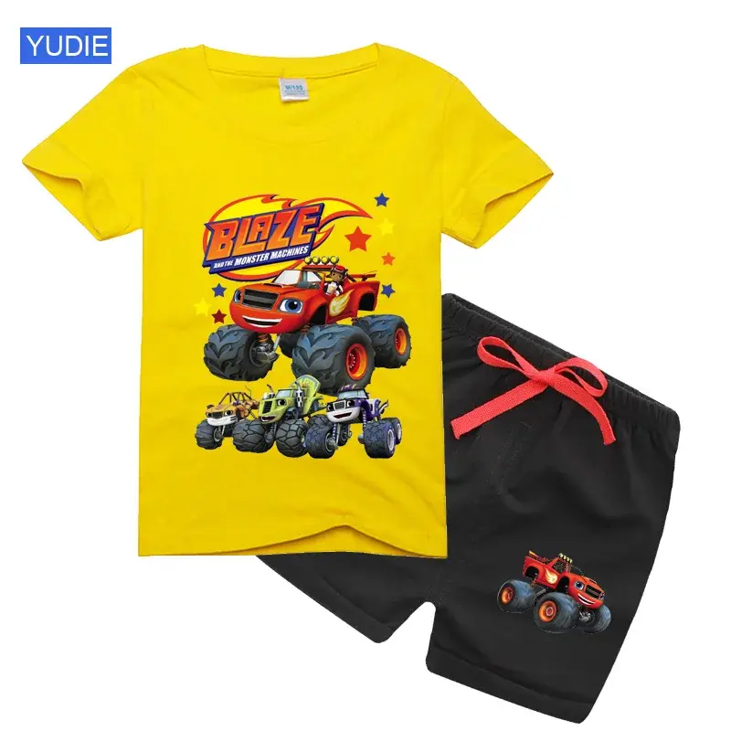 Thumbnail: boys shirt  Baby Boy Clothes Set Cartoon Blazing Speed Cars Monster Machines Chi