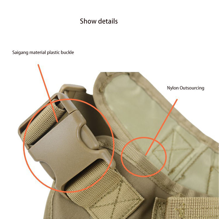 Thumbnail: Tactical Dog Harness Military Training  Padded Quick Release Vest Pet Training D