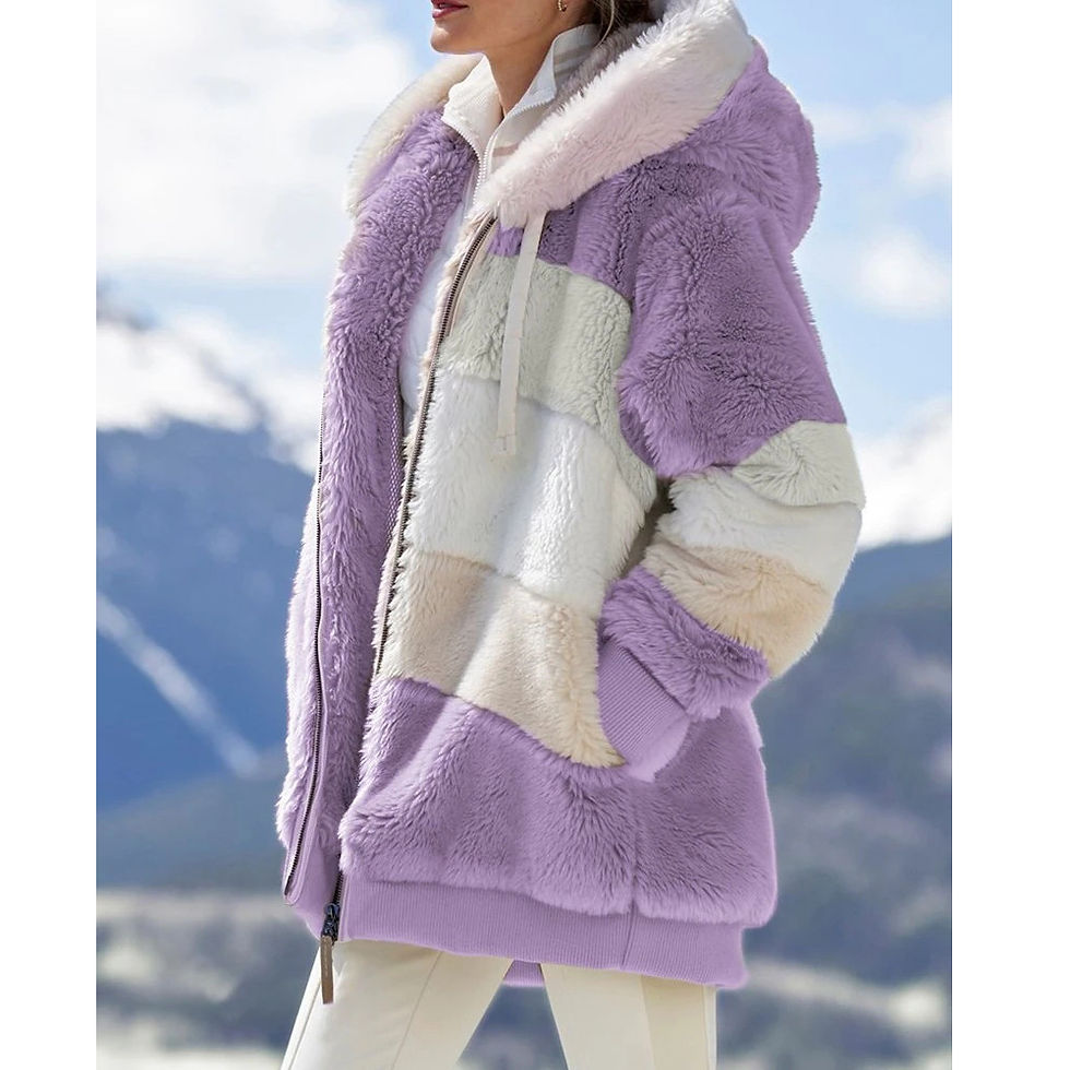 Thumbnail: Oversized Jacket for Women Coat 2025 Autumn Winter Warm Plush Pocket Hooded Stre