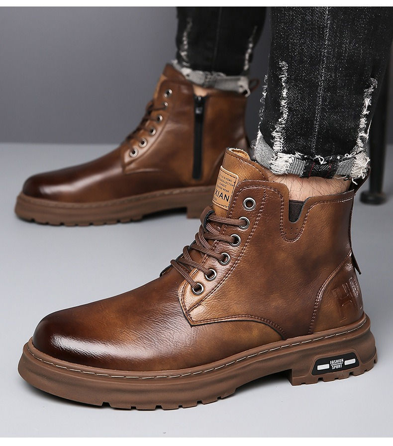 Thumbnail: Men's shoes 2025 new autumn and winter men's boots youth high top casual men's s