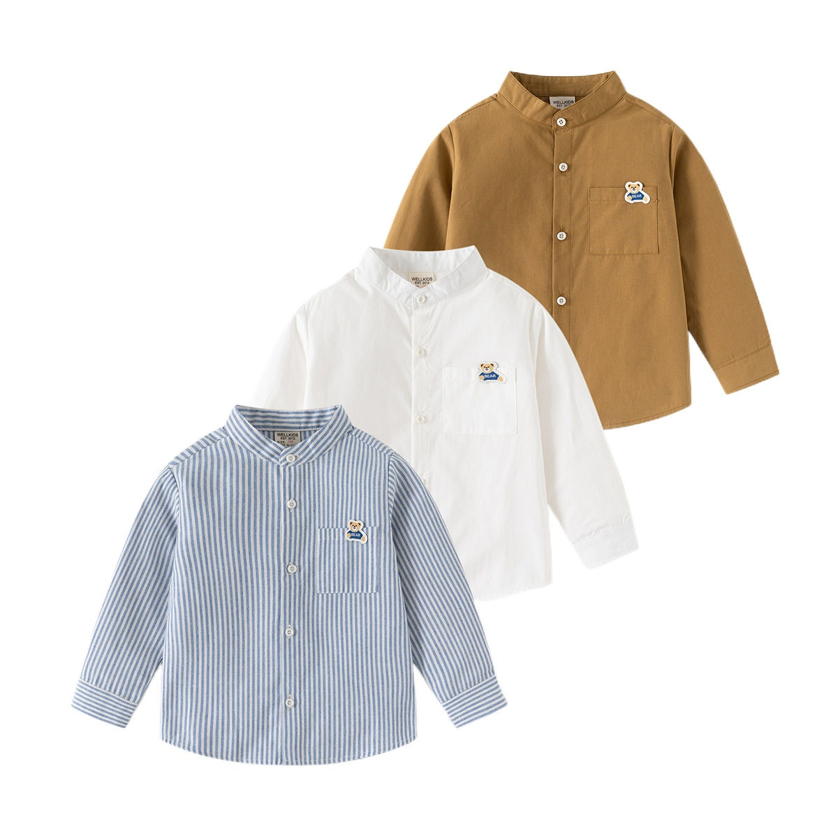 Cute Bear Boys Shirts Toddler Kids Tops Long Sleeve Children's Clothes