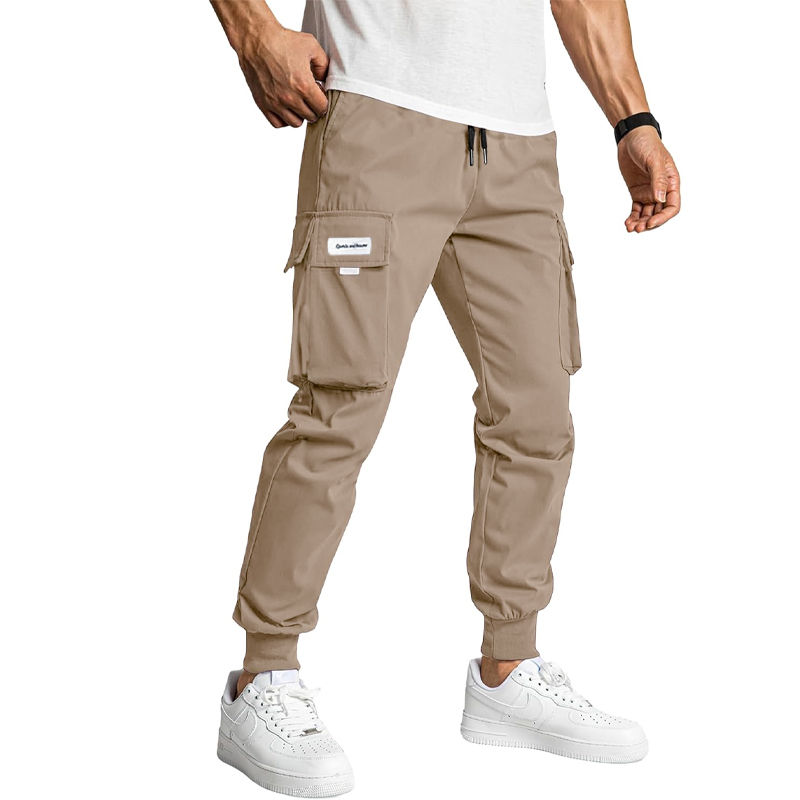 Thumbnail: Spring Men's Cargo Trousers Long Pants Sports Sweatpants Elastic Waist Casual Pa