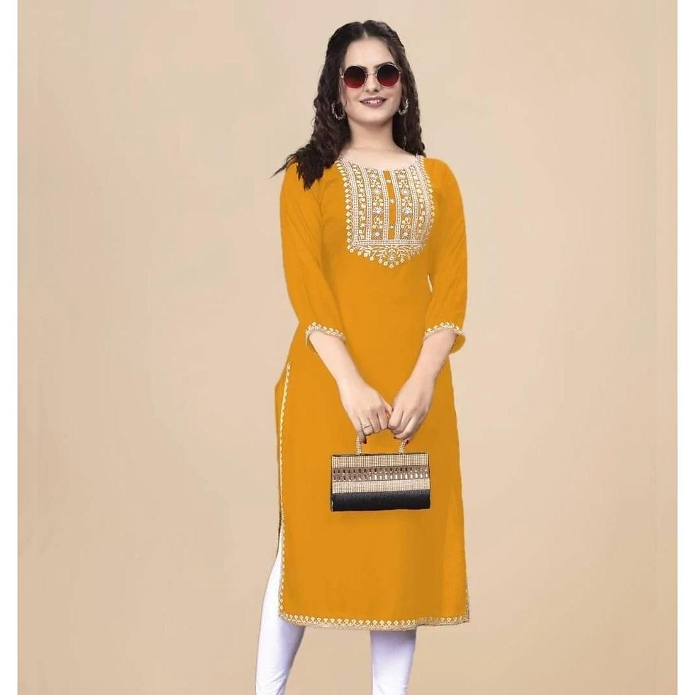 Thumbnail: Muslim Kurt Women's Fashionable And Comfortable Dress With Flowers Straight Tube