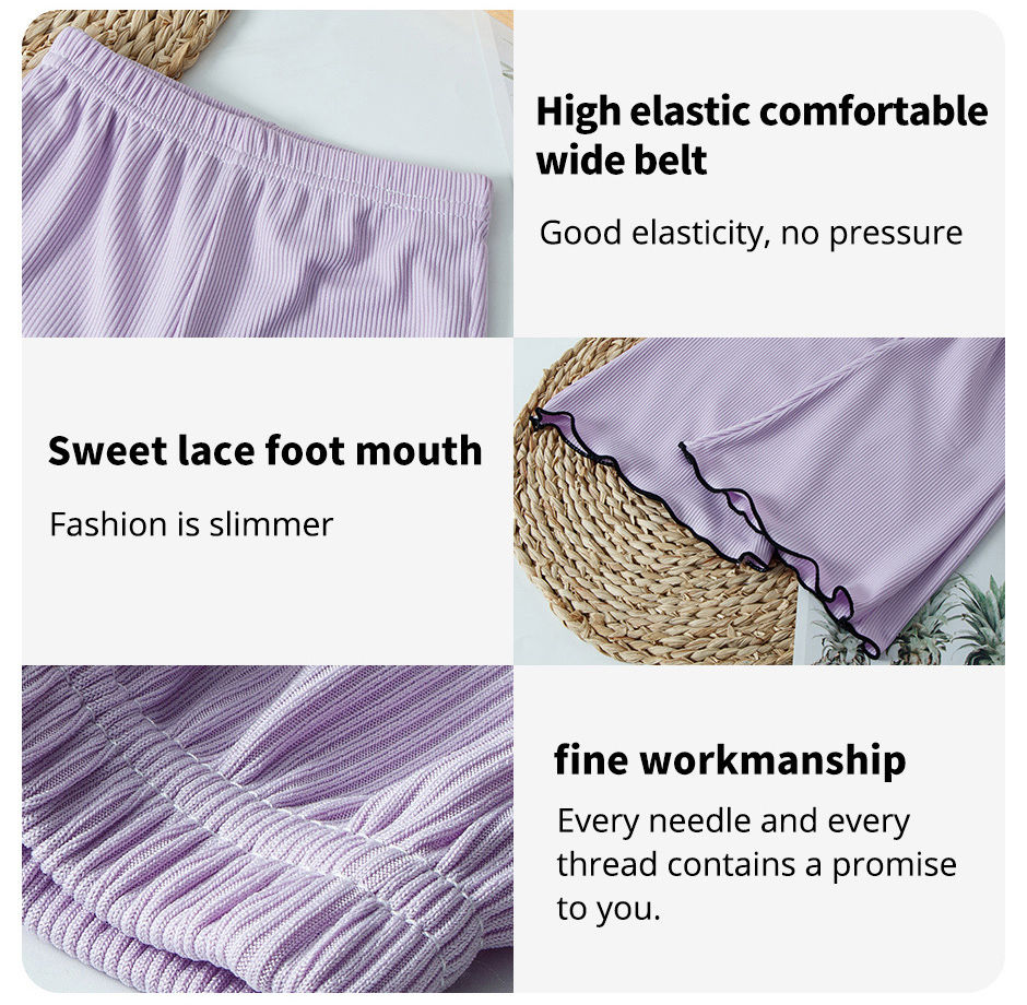 Thumbnail: Children's solid color bell bottoms girls summer color casual fashion pants fema