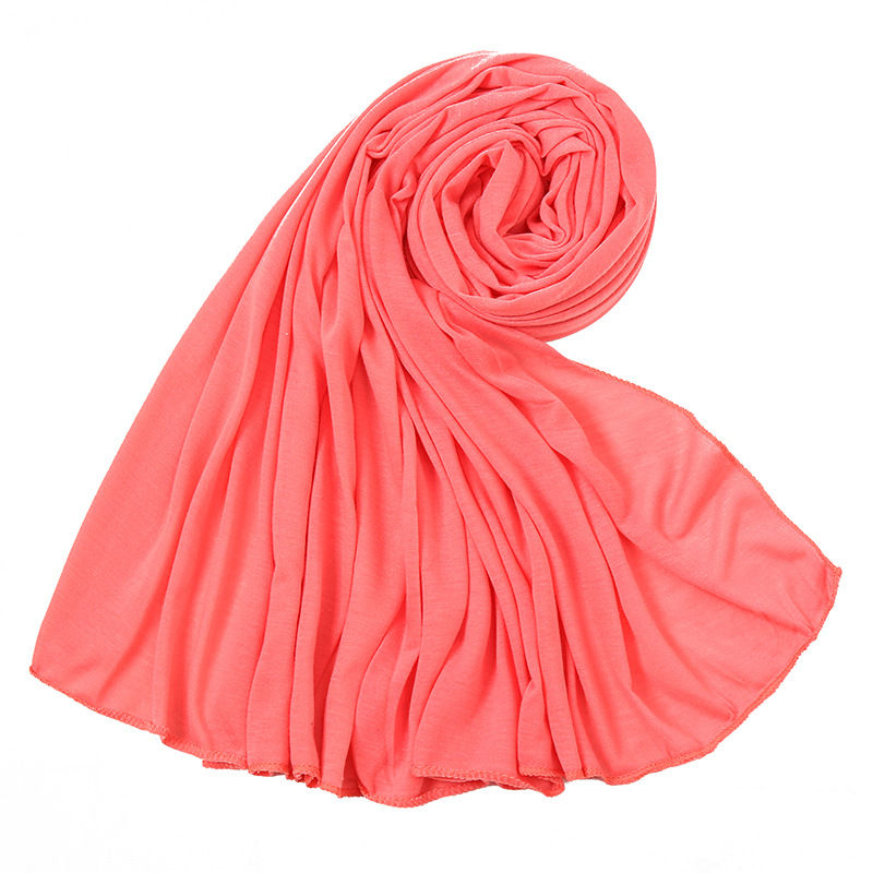 Thumbnail: Hot Muslim Fashion Woman Soft Hijabs Scarf Shawl Plain Cotton Jersey Scarves Tur