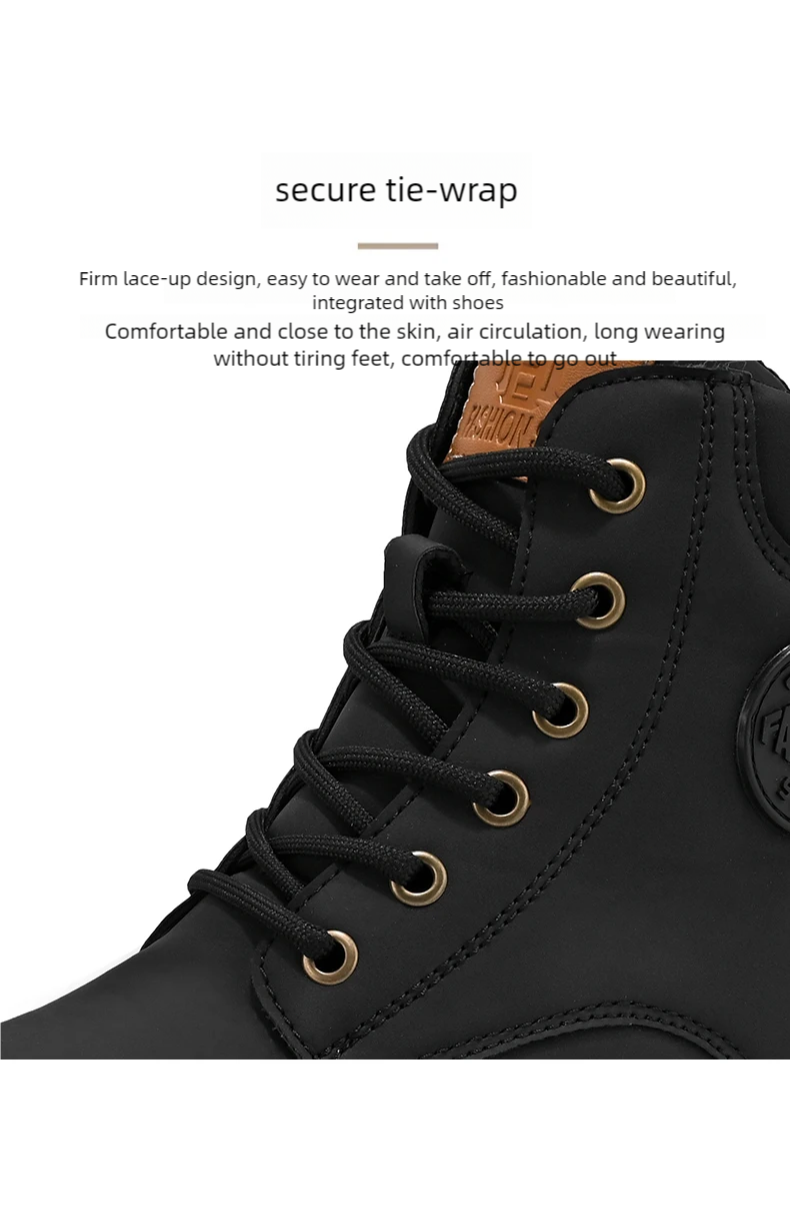 Thumbnail: Men's high top boots four season outdoor work shoes anti slip and comfortable ye