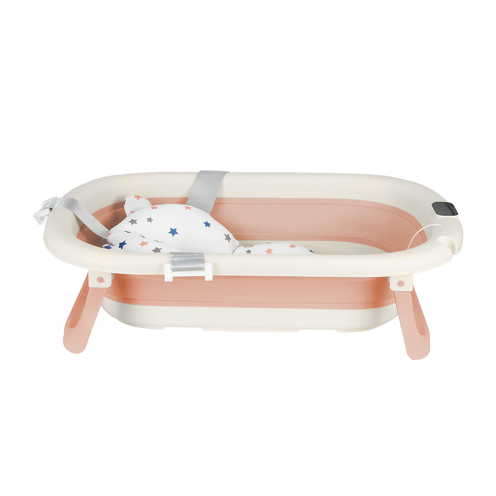 Thumbnail: Foldable baby bathtub-with Bath Cushion and built-in thermometer-ideal for girl 