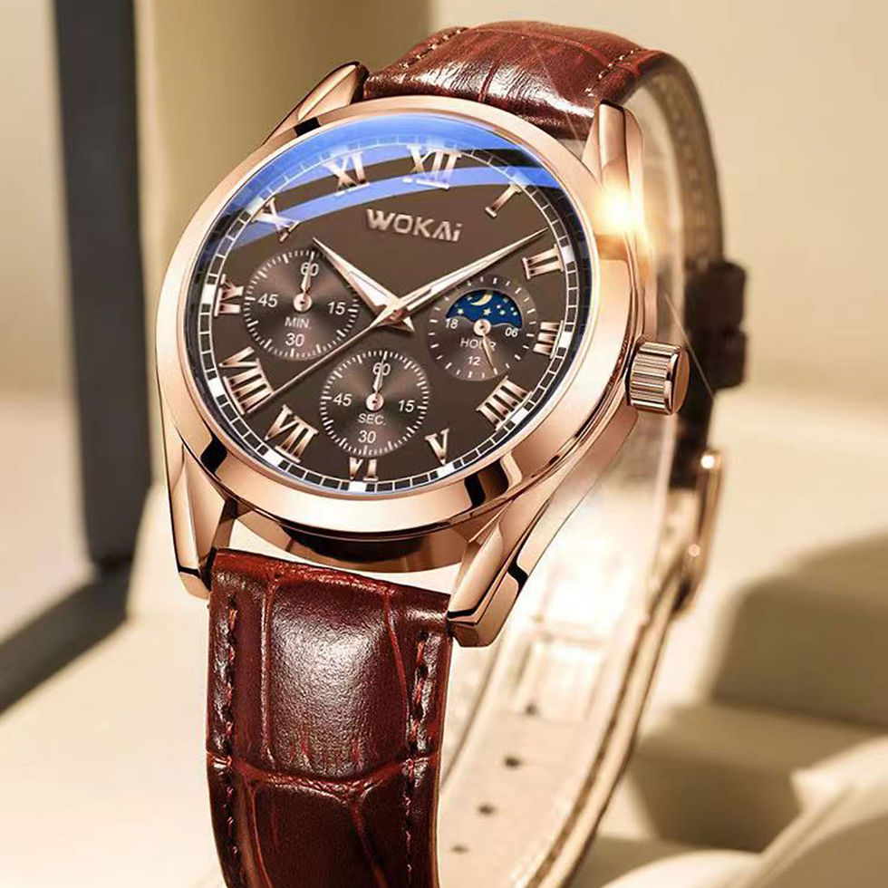Thumbnail: Fashion Men Luxury Watches Mens Business PU Leather Quartz Watch Gifts For Male 
