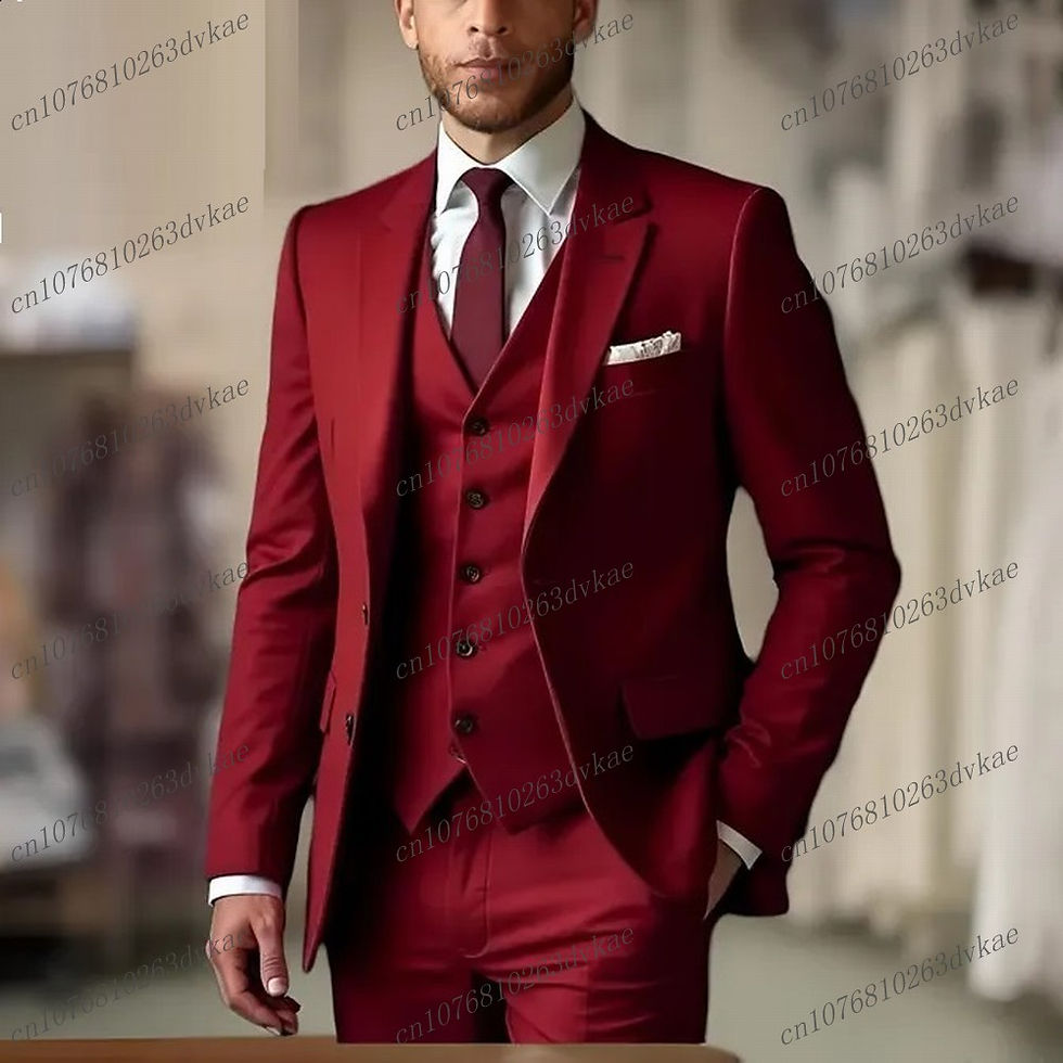 Thumbnail: New Purple Formal Men Suit Groom Groomsman Wedding Party Prom Business Male Tuxe