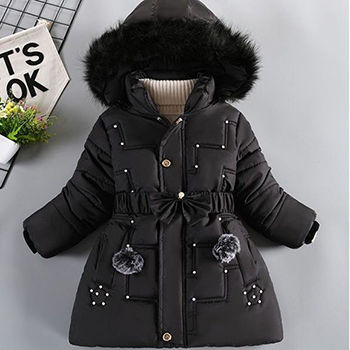 Thumbnail: Big Size Winter Girls Jackets Keep Warm Thicken Christmas Coat Autumn Hooded Zip