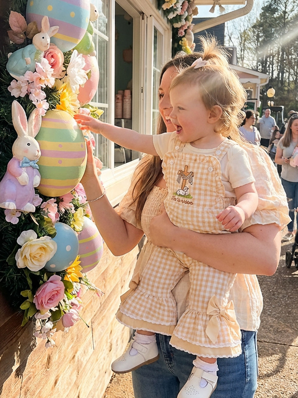 Thumbnail: 1-4T Toddler Girls Romper Jumpsuit Sleeveless Plaid Rabbit Embroidery Bell Botto