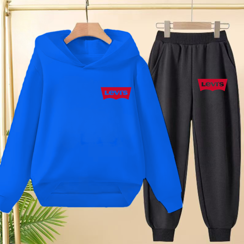 Thumbnail: Kids Charming Brand Pullover Hoodie Sweatshirt Top+Trousers 2P Boys Girls 3-12Yr