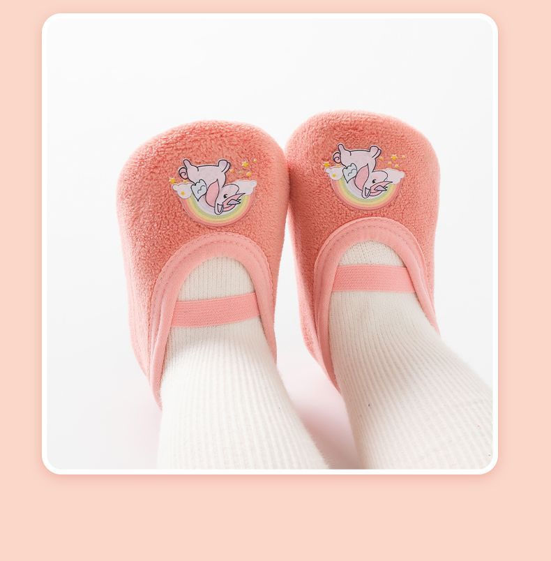 Thumbnail: Children Anti-slip Shoes Newborn Baby Toddler Girls Cotton Non-slip Floor Socks 