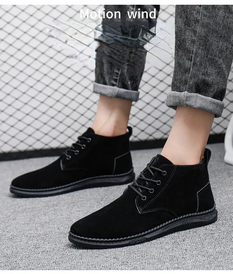 Thumbnail: Men Shoes Luxury Suede Men Chelsea Boots 2024 New Comfortable Lace Up Ankle Boot