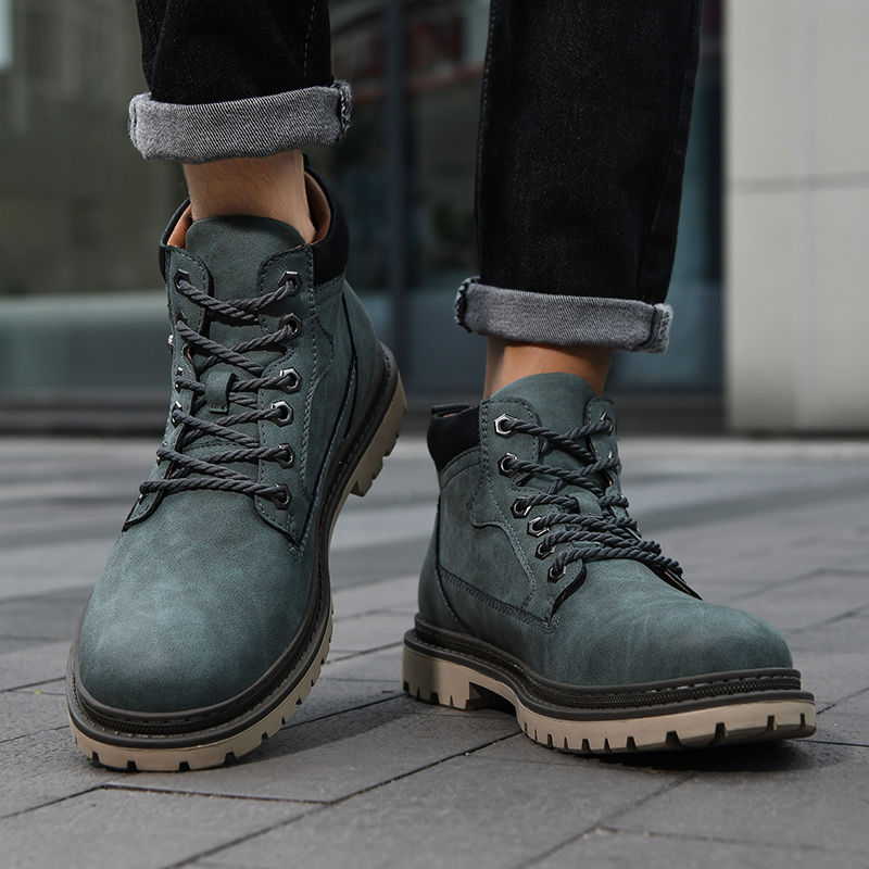 Thumbnail: Handmade Men Boots Ankle Winter Leather Shoes Autumn Outdoor Hiking Boots Sneake