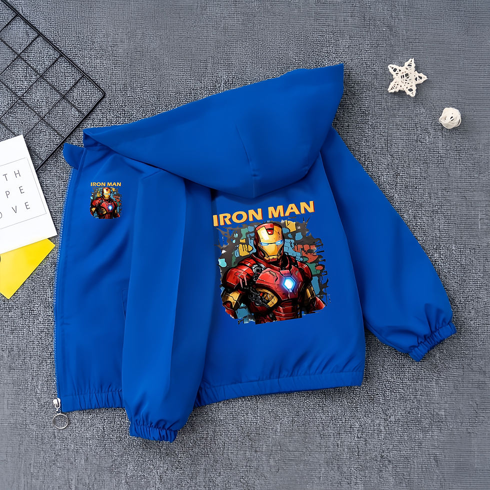 Thumbnail: SpiderMan Style Hooded Coat for Kids - Spring Autumn Red Blue Children's Outwear