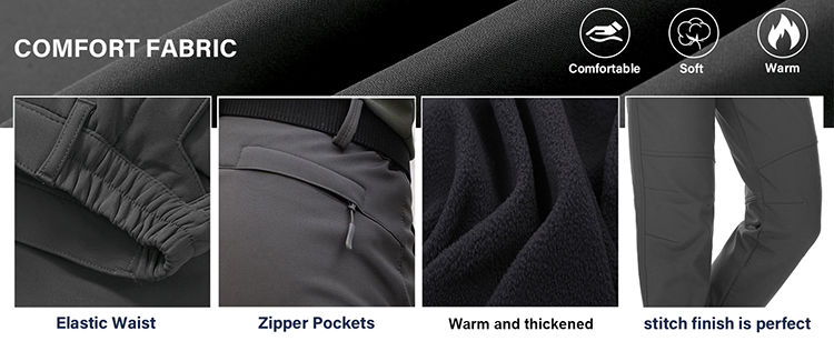 Thumbnail: TRVLWEGO Winter Men Camping Hiking Pants Tactic Travel Soft Shell Warm Waterproo