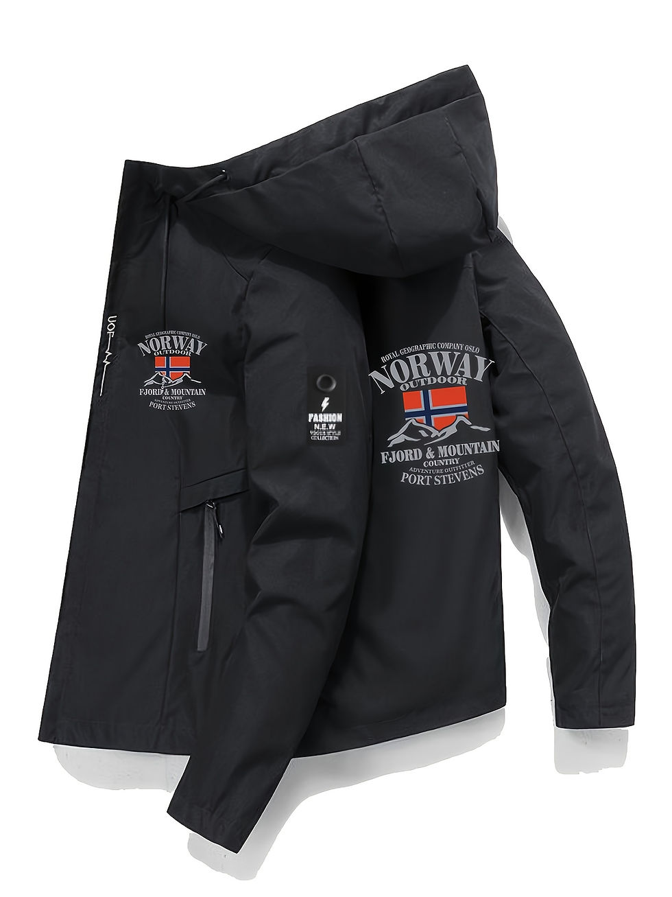 Thumbnail: Men'S New Spring And Autumn Vintage Motorcycle Hooded Zipper Pocket Jacket，Nor