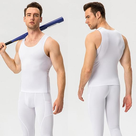 Thumbnail: Men's Compression Shirt Sleeveless Tank Top Man Quick Dry Workout Fitness Gym Ba