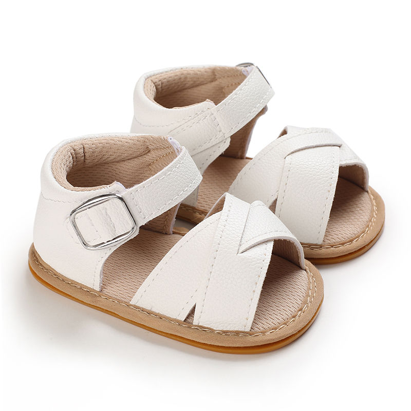 Thumbnail: Baby Girl Sandals 0-12 Months Summer First Walkers White Classic Soft Sole Casua