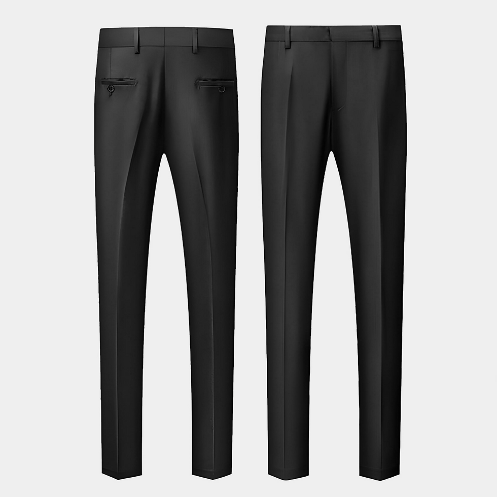 Thumbnail: Men Suit Black 2 Pieces Double Button With Black Lapel For Wedding Groom Busines