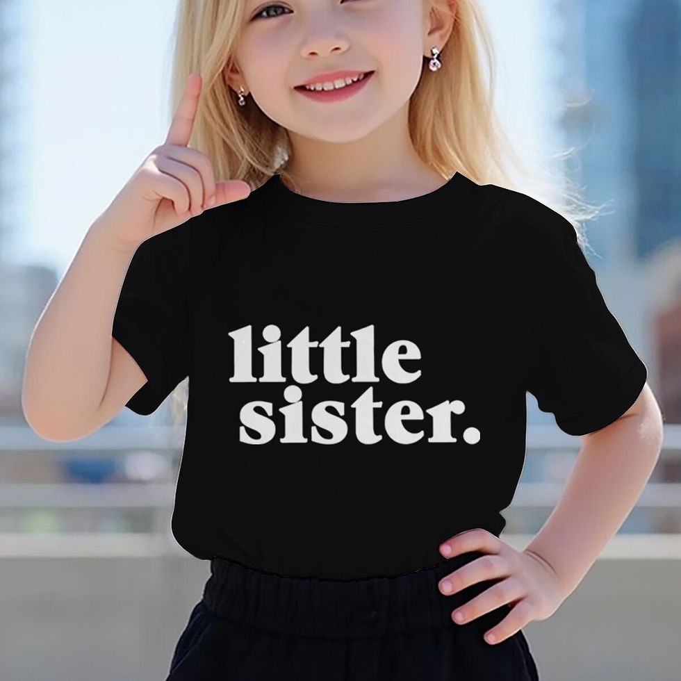 Thumbnail: Big Brother Little Sister Letter Print T-shirt Sibling Crew Neck Cotton Tee Boy 