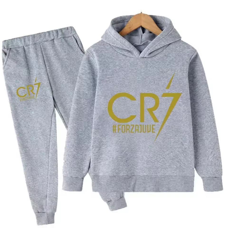 Thumbnail: Spring Autumn Cr7 Print Children's Hoodies Set Kids Top+pants Suit Baby Clothes 