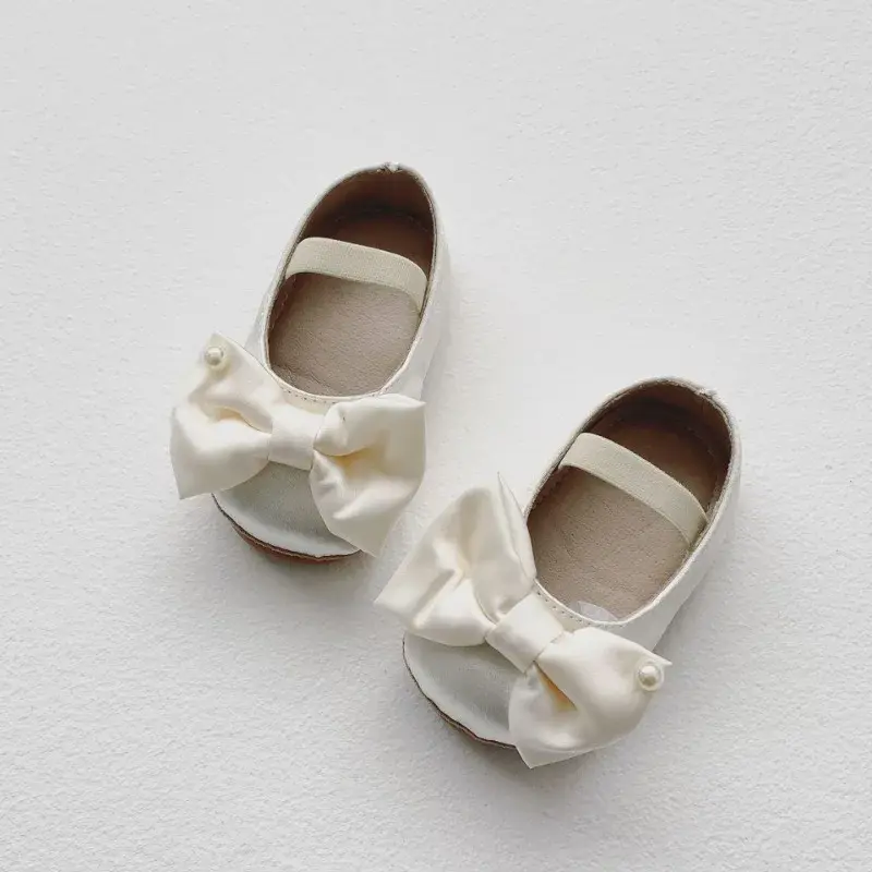 Thumbnail: Baby Shoes Spring Autumn Girl's Bow Ballet Style Satin Soft Sole Shoe Baby Anti-