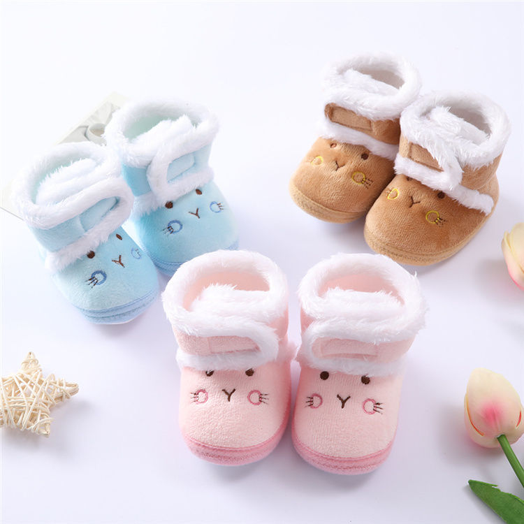 Thumbnail: Newborn Baby Girl Boy Shoes First Walkers Winter Thick Warm Infant Baby Shoes Cu