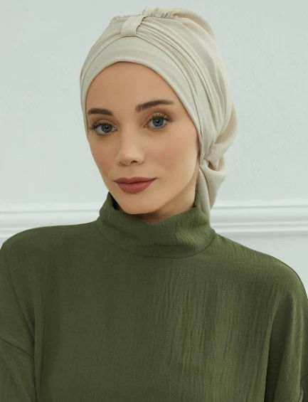 Thumbnail: Muslim Solid Instant Turban Hat Hijab Women Caps Islamic Bandana Bonnet Fashion