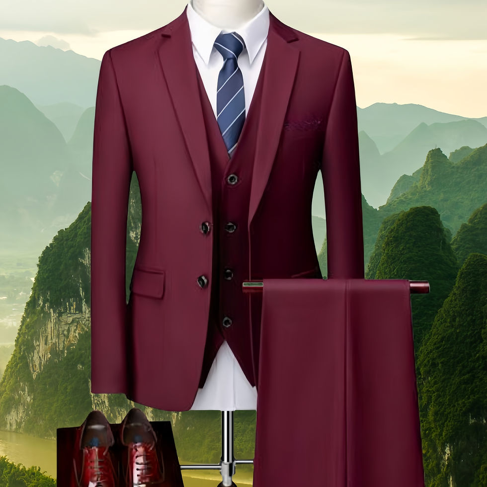 Thumbnail: High Quality Wedding Groomsmen Suit 3 piece (Jacket+Vest+pants) Men Simple Busin