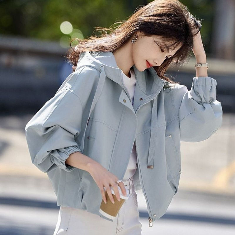 Thumbnail: Female Spring Autumn New in Fashion Leisure Solid Color Tops Coat Long Sleeves J