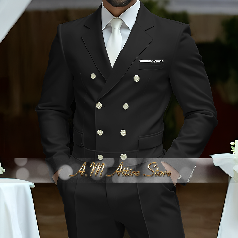 Thumbnail: Matching Design Men's Clothing White Luxury Suit 2pcs Double-breasted Blazer Pan