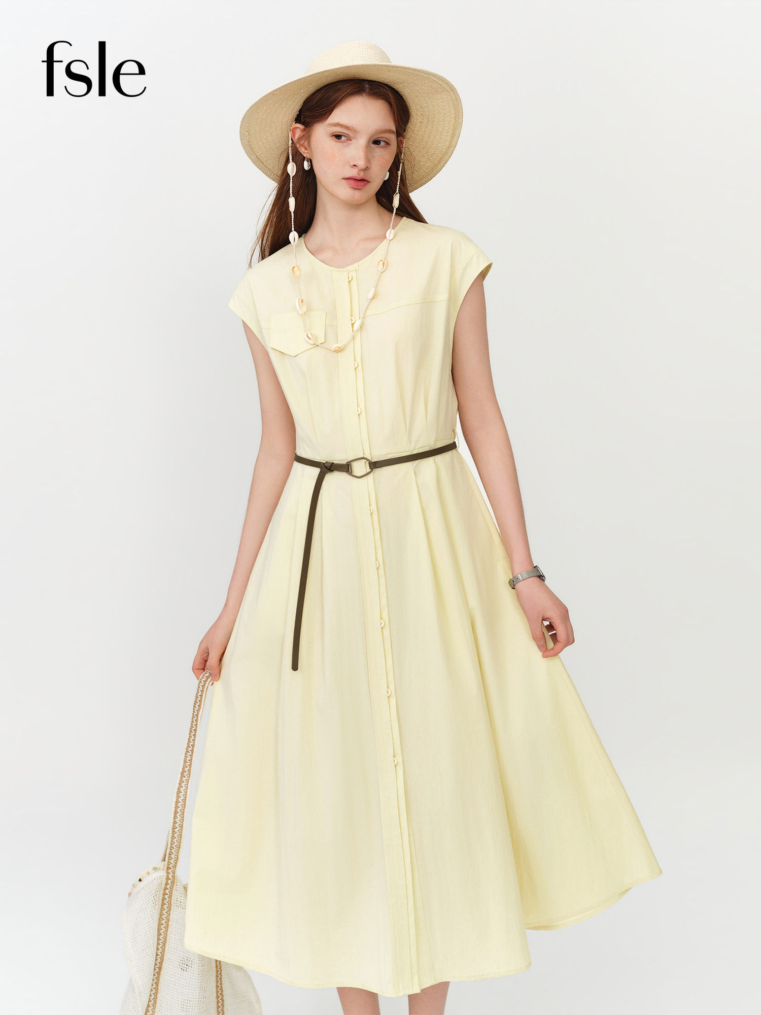 FSLE 2026 Summer Women's Office Ready Fit & Flare Dress - Elegant Commuter Midi 