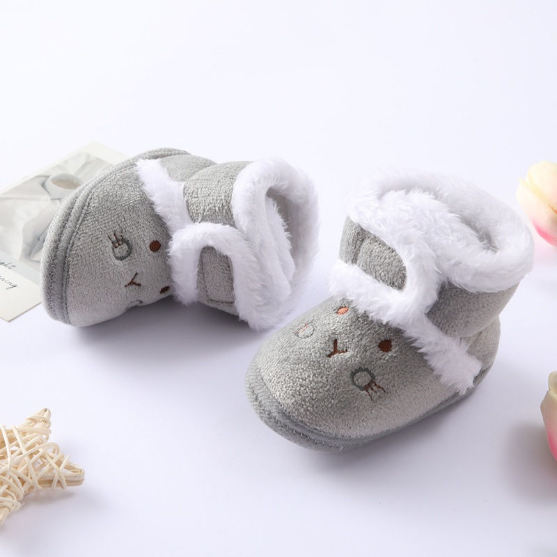 Thumbnail: Newborn Baby Girl Boy Shoes First Walkers Winter Thick Warm Infant Baby Shoes Cu