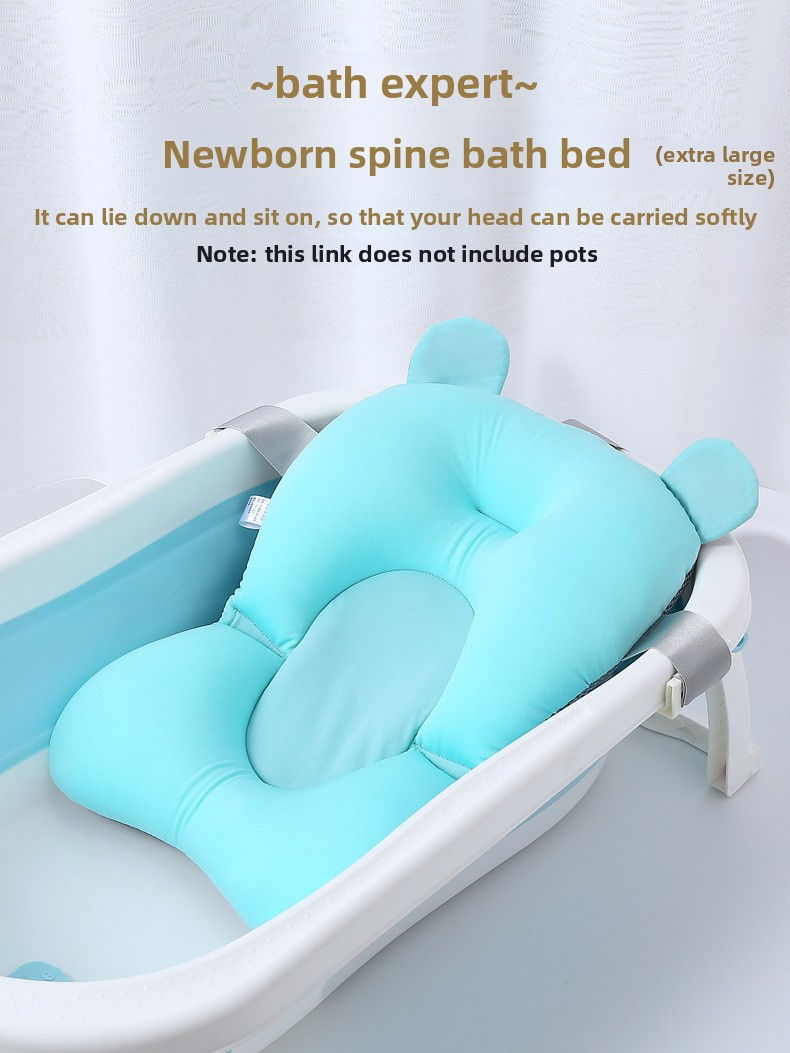 Thumbnail: Baby Bear Shower Lying Down Stand Newborn Baby Bath Net Bathtub Sponge Suspended