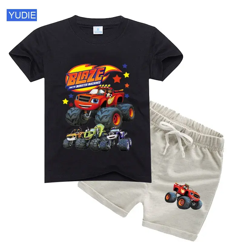 Thumbnail: boys shirt  Baby Boy Clothes Set Cartoon Blazing Speed Cars Monster Machines Chi