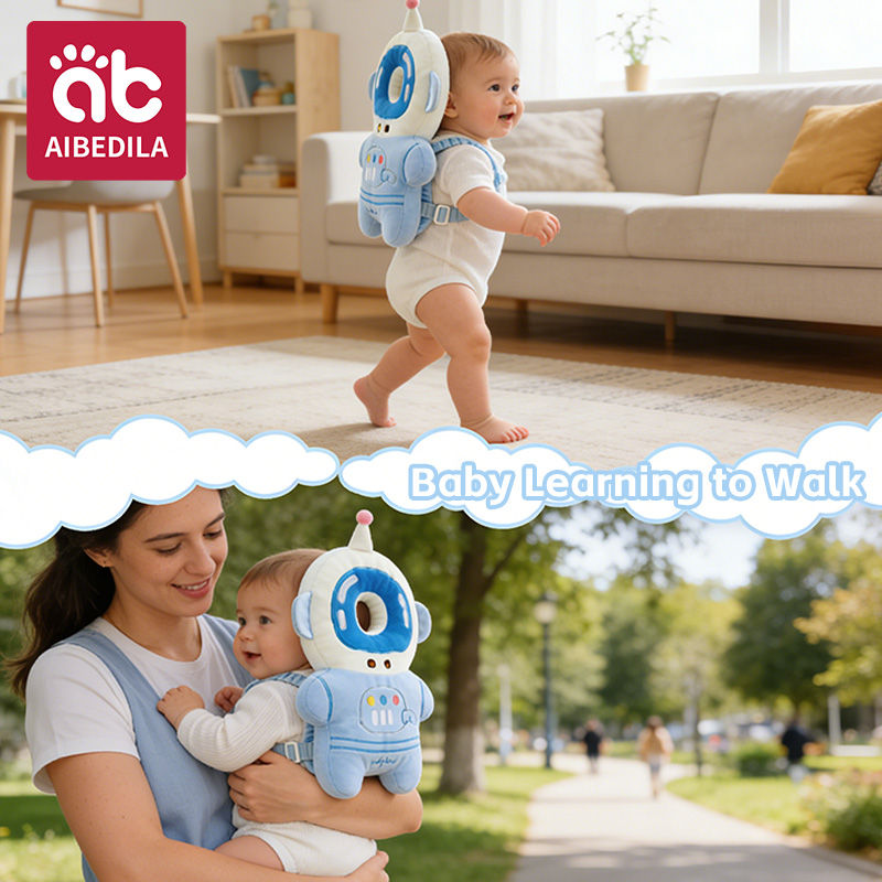 Thumbnail: AIBEDILA Cartoon Astronaut Baby Anti-Fall Pad Head Back Protector Pillow for New