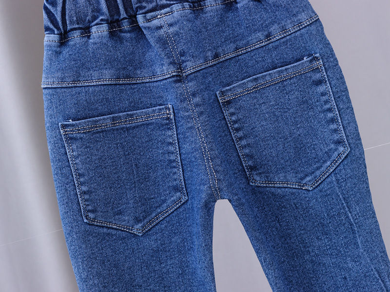 Thumbnail: Children's Jeans 2024 New Spring and Autumn Girls Cartoon Elastic Horn Jeans Bab