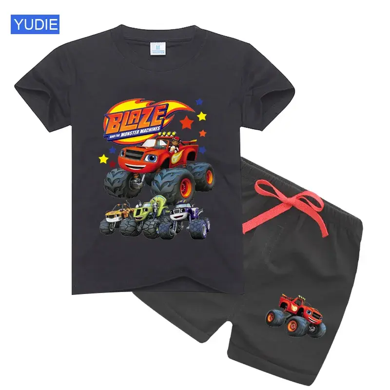 Thumbnail: boys shirt  Baby Boy Clothes Set Cartoon Blazing Speed Cars Monster Machines Chi