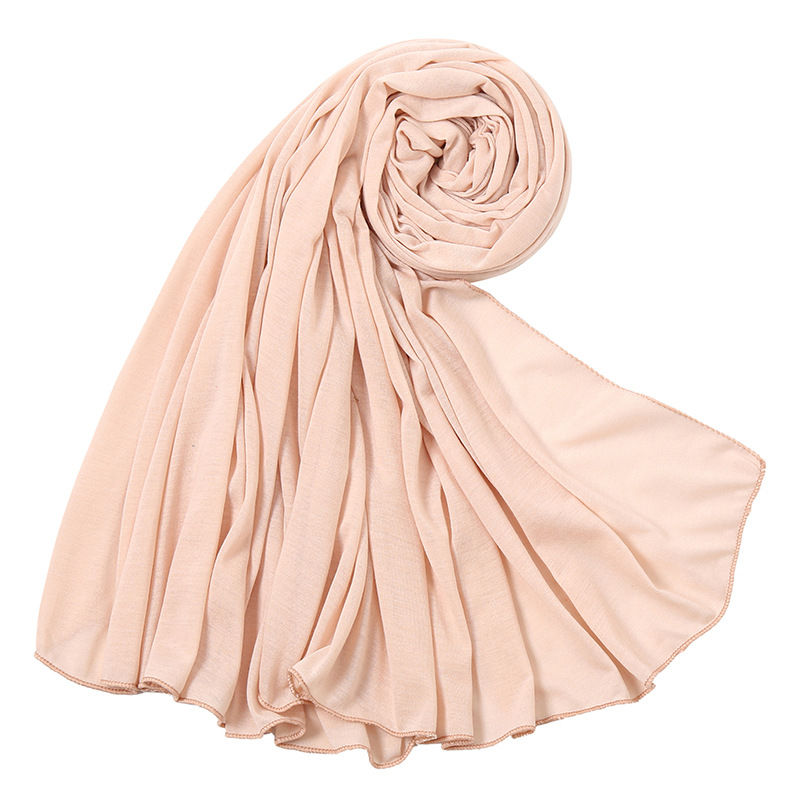 Thumbnail: Hot Muslim Fashion Woman Soft Hijabs Scarf Shawl Plain Cotton Jersey Scarves Tur